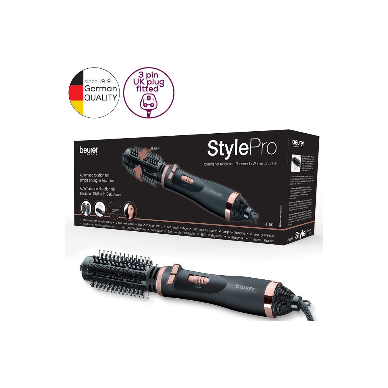 Buy beurer HT 80 Warmluftbürste schwarz in Cyprus, Nicosia, Limassol, Larnaka, Pafos
