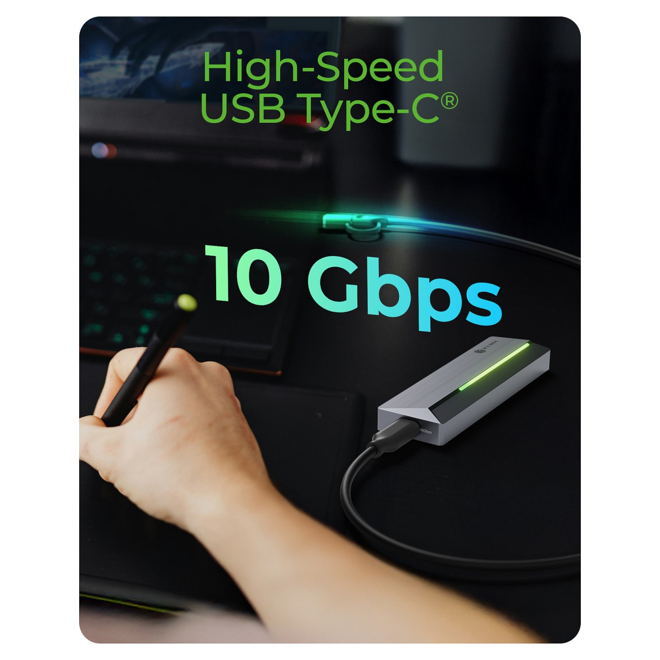 Buy ICY BOX M.2 NVMe & SATA enclosure, RGB lighting, USB 3.2 Gen 2, 10 Gbps in Cyprus, Nicosia, Limassol, Larnaka, Pafos