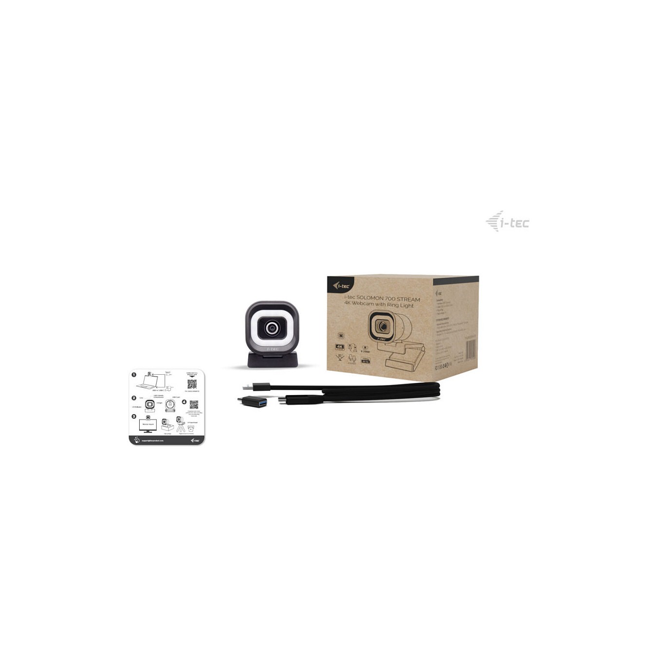 Buy I-TEC SOLOMON 700 STREAM 4K Webcam with Ring Light in Cyprus, Nicosia, Limassol, Larnaka, Pafos