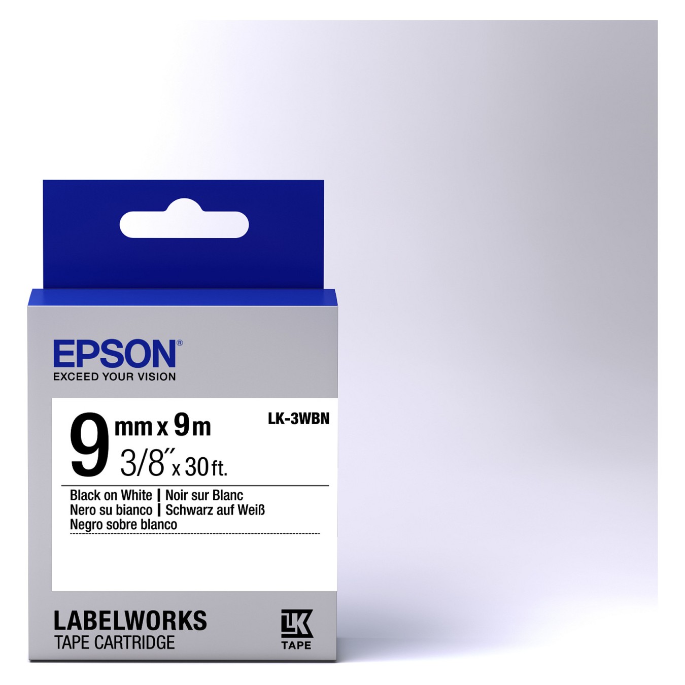 Buy Epson Etikettenkassette LK-3WBN - Standard - schwarz auf weiß - 9mmx9m in Cyprus, Nicosia, Limassol, Larnaka, Pafos