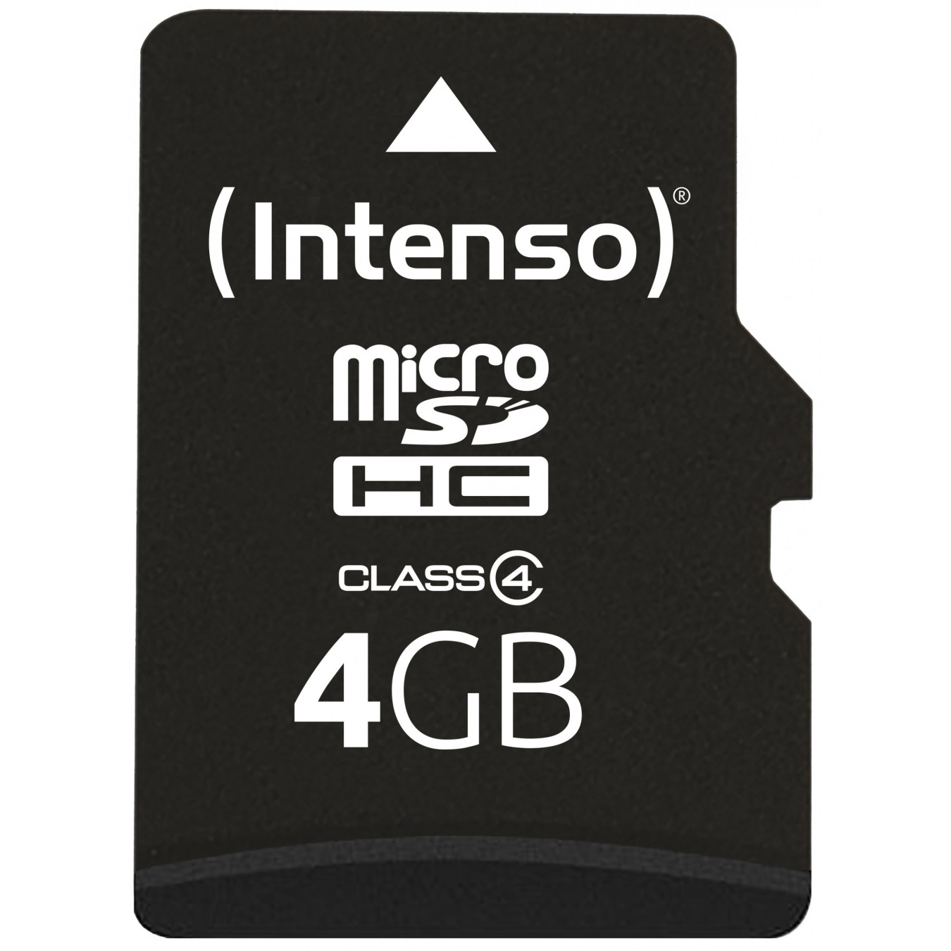 Intenso microSDHC Card - 4GB (Model 3403450) - Black, Class 4, 20MB/s Read, SD Adapter Included