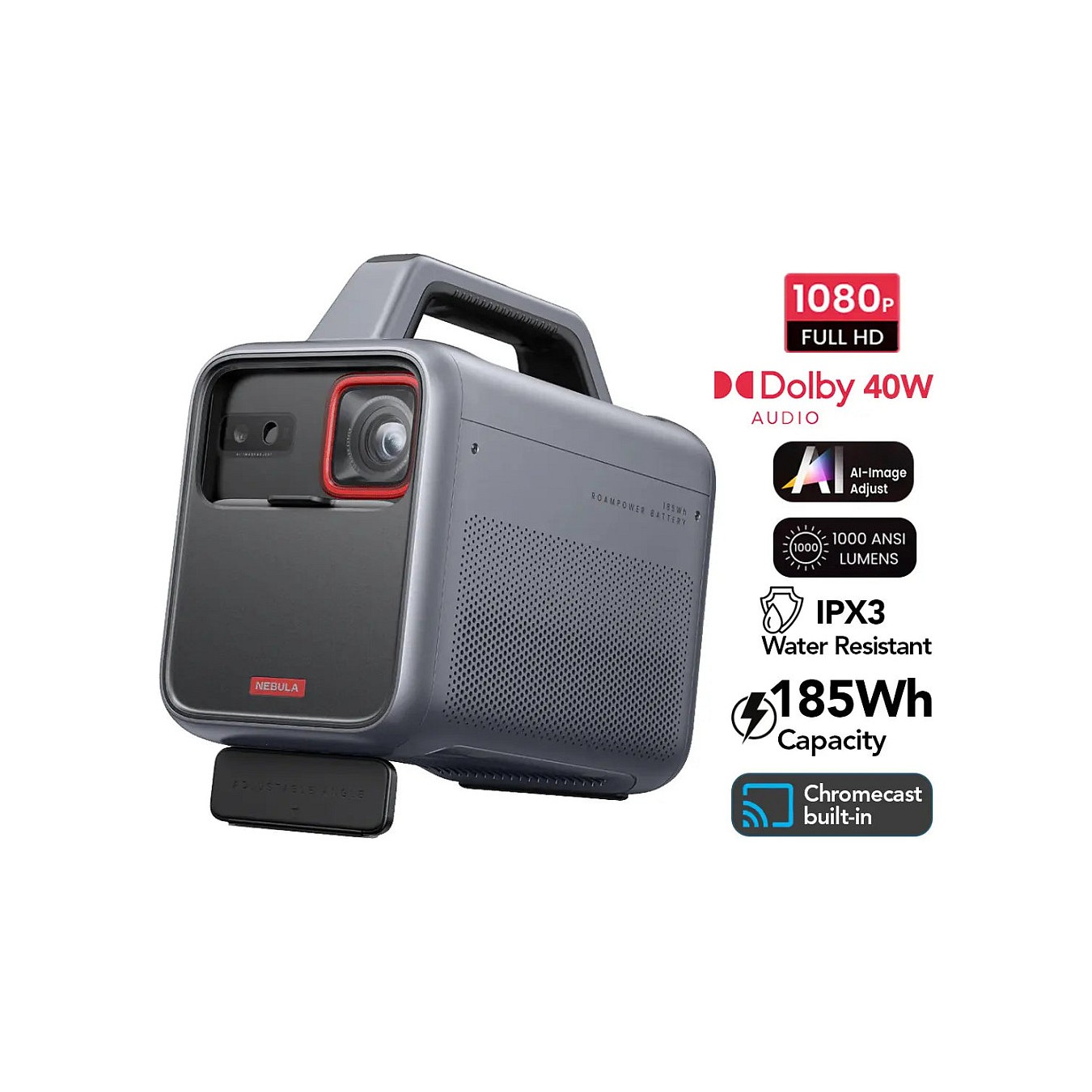 Buy (1920x1080) Anker Nebula Mars 3 DLP LED 1000-Lumen 16:9 HDMI USB Android TV Bluetooth Speaker Full HD Black in Cyprus, Nicos
