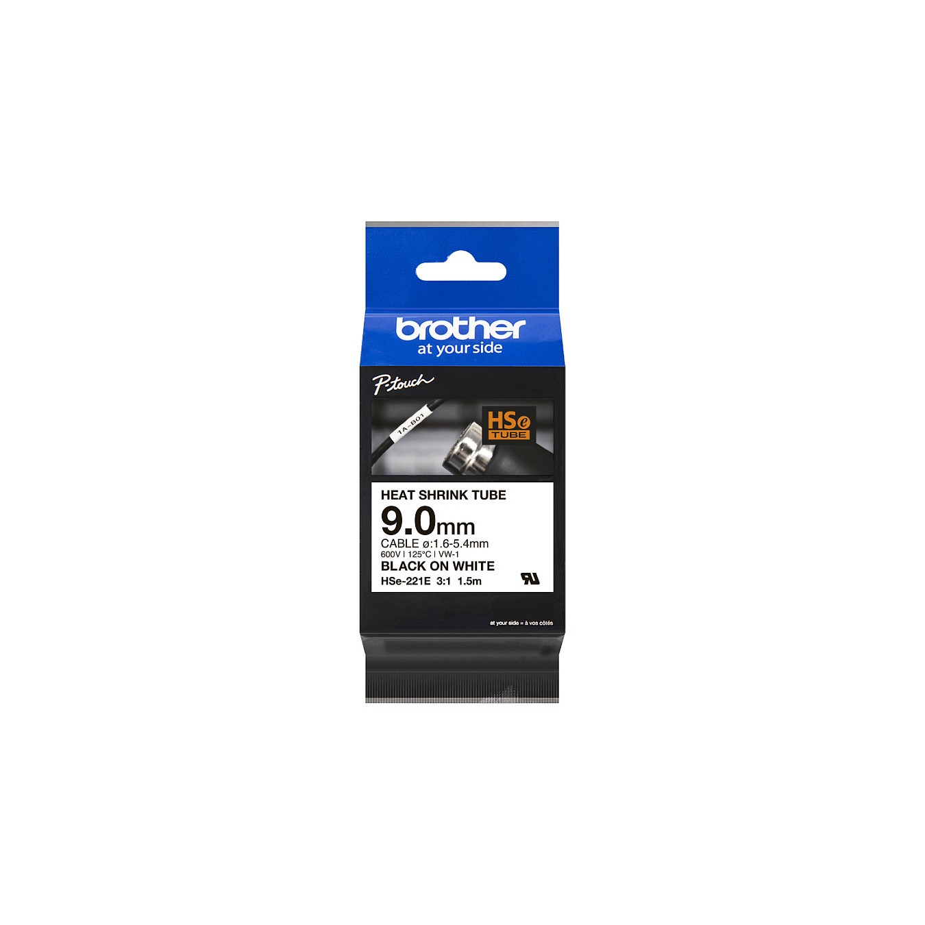 Buy BROTHER HSE-221E Schrumpfschlauchkassette weiss schwarz 9,0mm 1,5meter in Cyprus, Nicosia, Limassol, Larnaka, Pafos