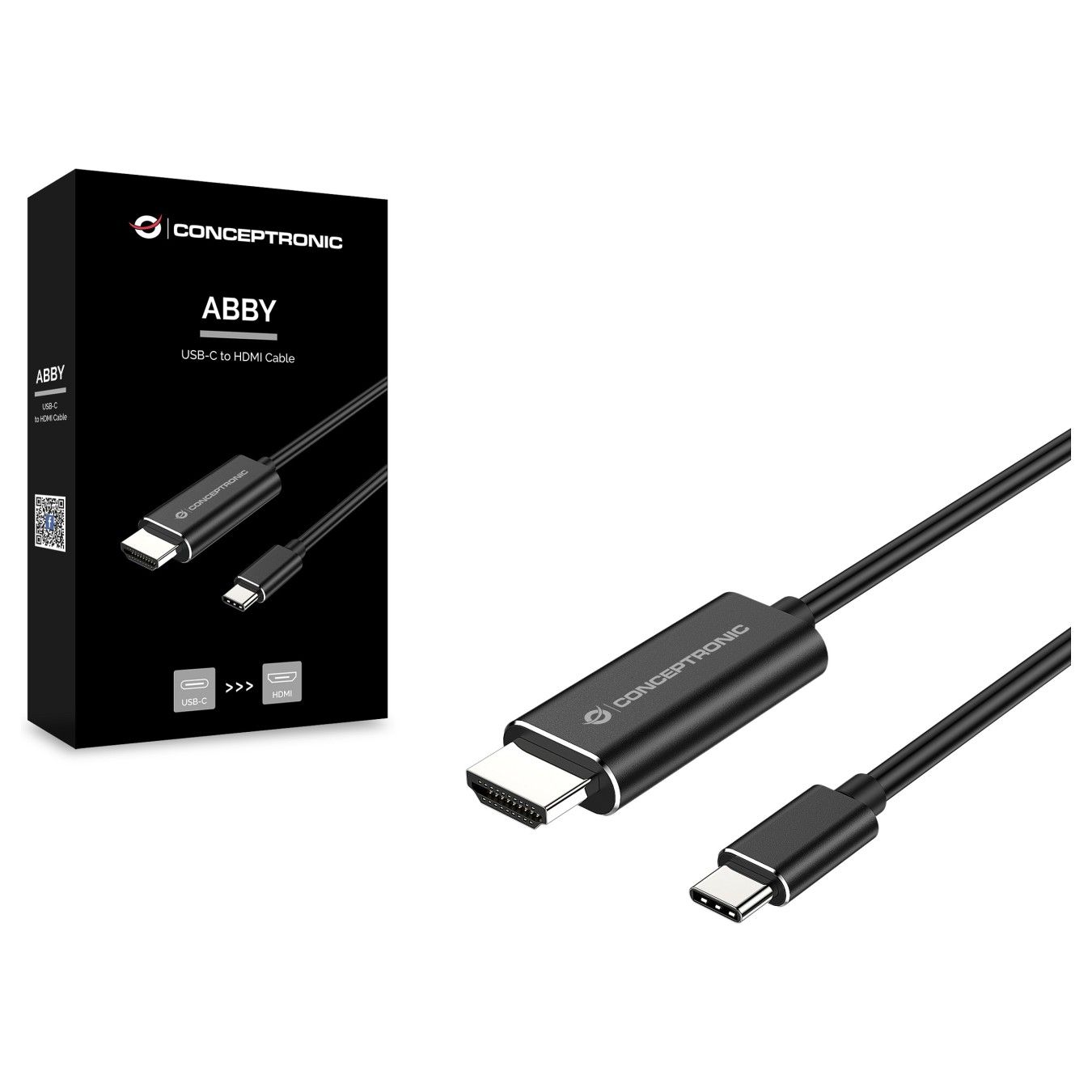 Buy CONCEPTRONIC Adapter USB-C3.2- to HDMI1.4 4K 30Hz 2.00m sw in Cyprus, Nicosia, Limassol, Larnaka, Pafos