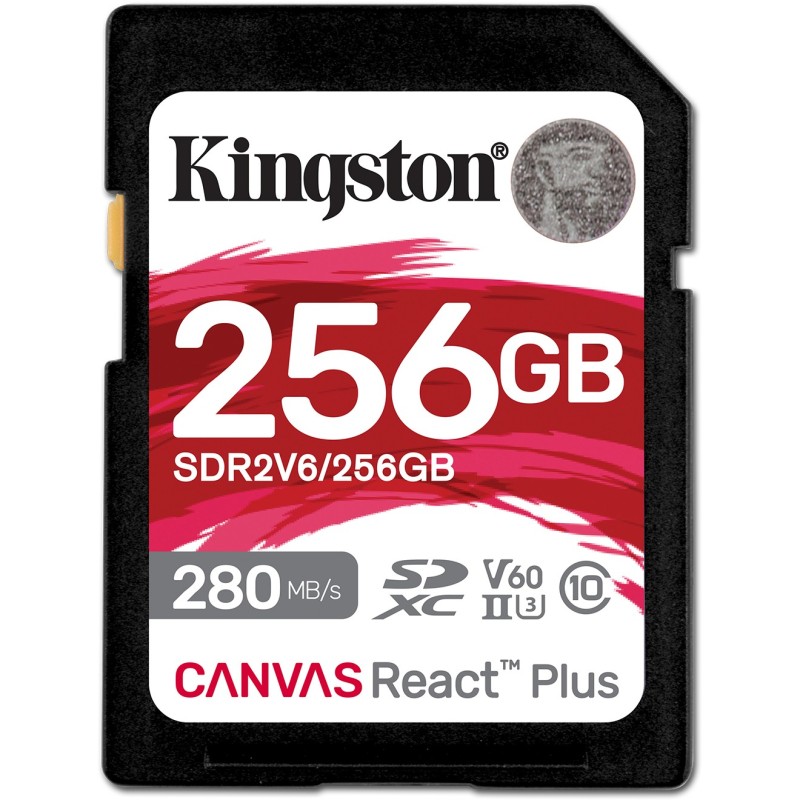 Buy Kingston Canvas React Plus SDXC UHS-II 256GB - Black - 280MB/s Read, 150MB/s... in Cyprus, Nicosia, Limassol, Larnaka, Pafos