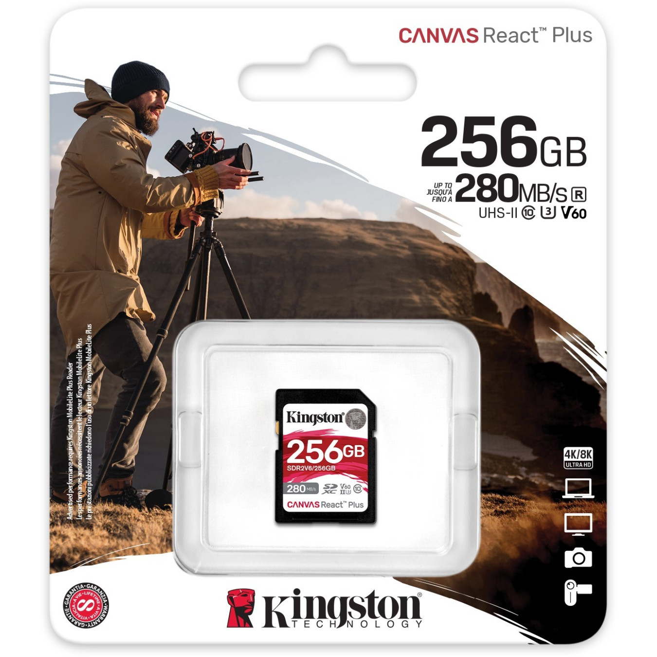 Kingston Canvas React Plus SDXC UHS-II 256GB - Black - 280MB/s Read, 150MB/s Write — Buy in Cyprus with Fast Delivery