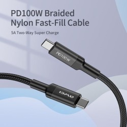 USB Cable Awei CL 117t 100W Type C to Type C 20V / 5A -  Official distributor
