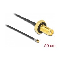 Buy DELOCK Antennenkabel SMA Buchse zum Einbau zu MHF 4L LK Stecker 1.37 50cm Gewindelnge 10mm spritzwassergeschtzt in Cyprus, N