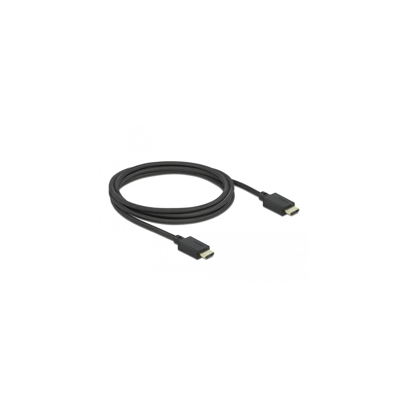 DELOCK High Speed HDMI Cable 48 Gbps 8K 60Hz 2m - Black, HDMI Type A‑to‑A, HDR (Dolby Vision)
