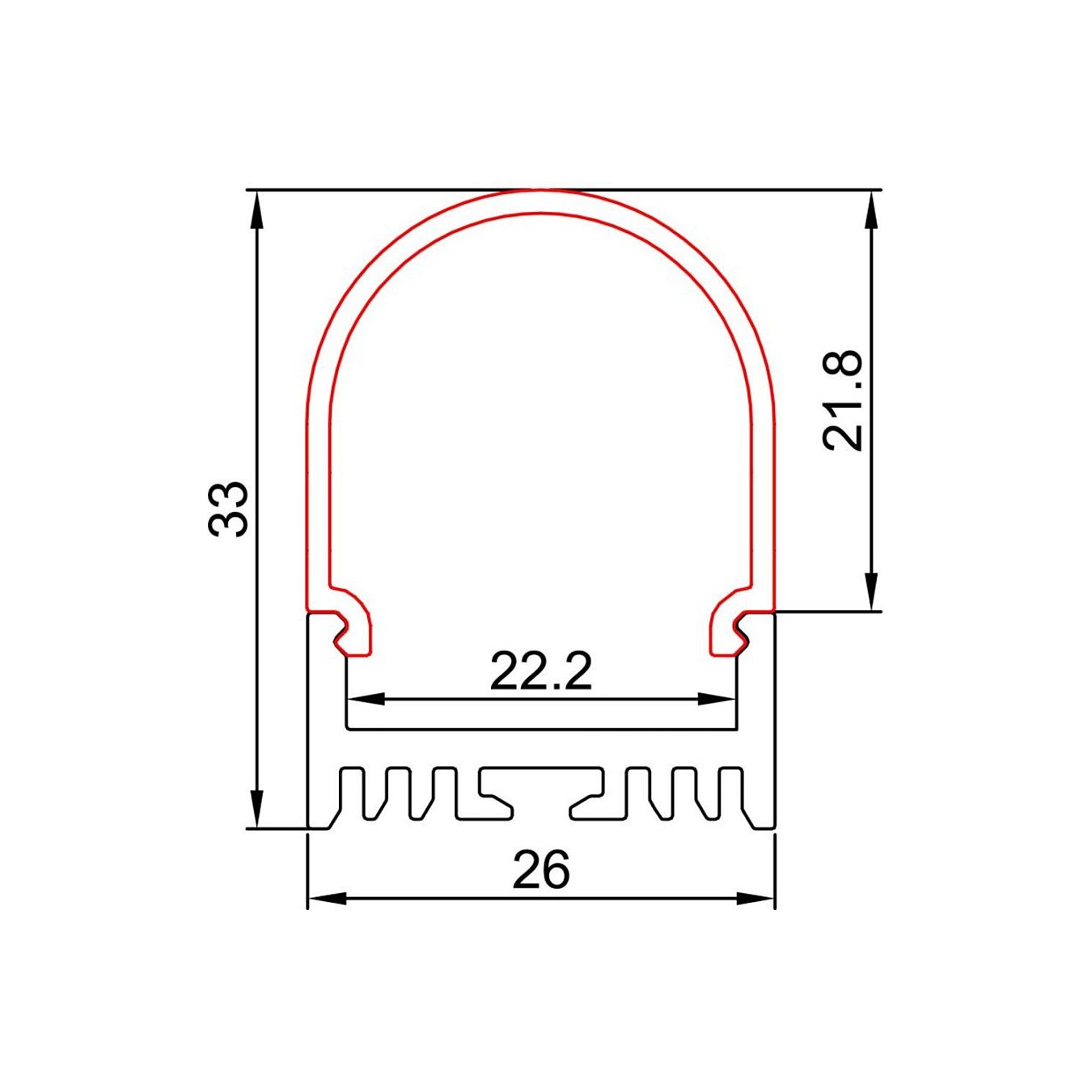 Buy Synergy 21 LED U-Profil 200cm. ALU044-PC in Cyprus, Nicosia, Limassol, Larnaka, Pafos
