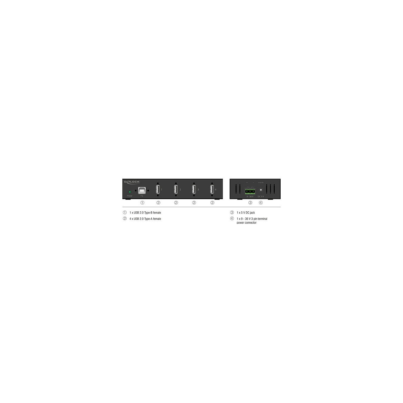 Buy Industrie Hub 4 x USB 2.0 Typ-A mit 15 kV ESD Schutz und Hutschienenbefestigung in Cyprus, Nicosia, Limassol, Larnaka, Pafos