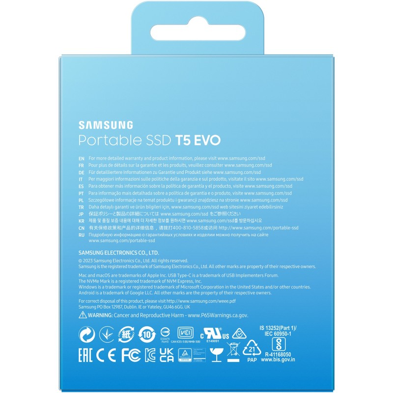 Buy Samsung Portable T5 EVO - MU-PH8T0S - 8TB USB 3.2 Gen1 Portable SSD, Black, ... in Cyprus, Nicosia, Limassol, Larnaka, Pafos