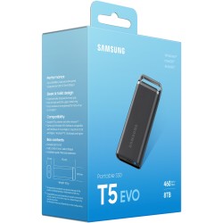 Buy Samsung Portable T5 EVO - MU-PH8T0S - 8TB USB 3.2 Gen1 Portable SSD, Black, ... in Cyprus, Nicosia, Limassol, Larnaka, Pafos