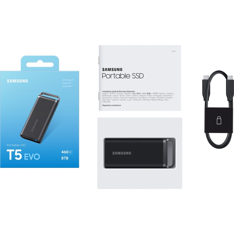 Buy Samsung Portable T5 EVO - MU-PH8T0S - 8TB USB 3.2 Gen1 Portable SSD, Black, ... in Cyprus, Nicosia, Limassol, Larnaka, Pafos