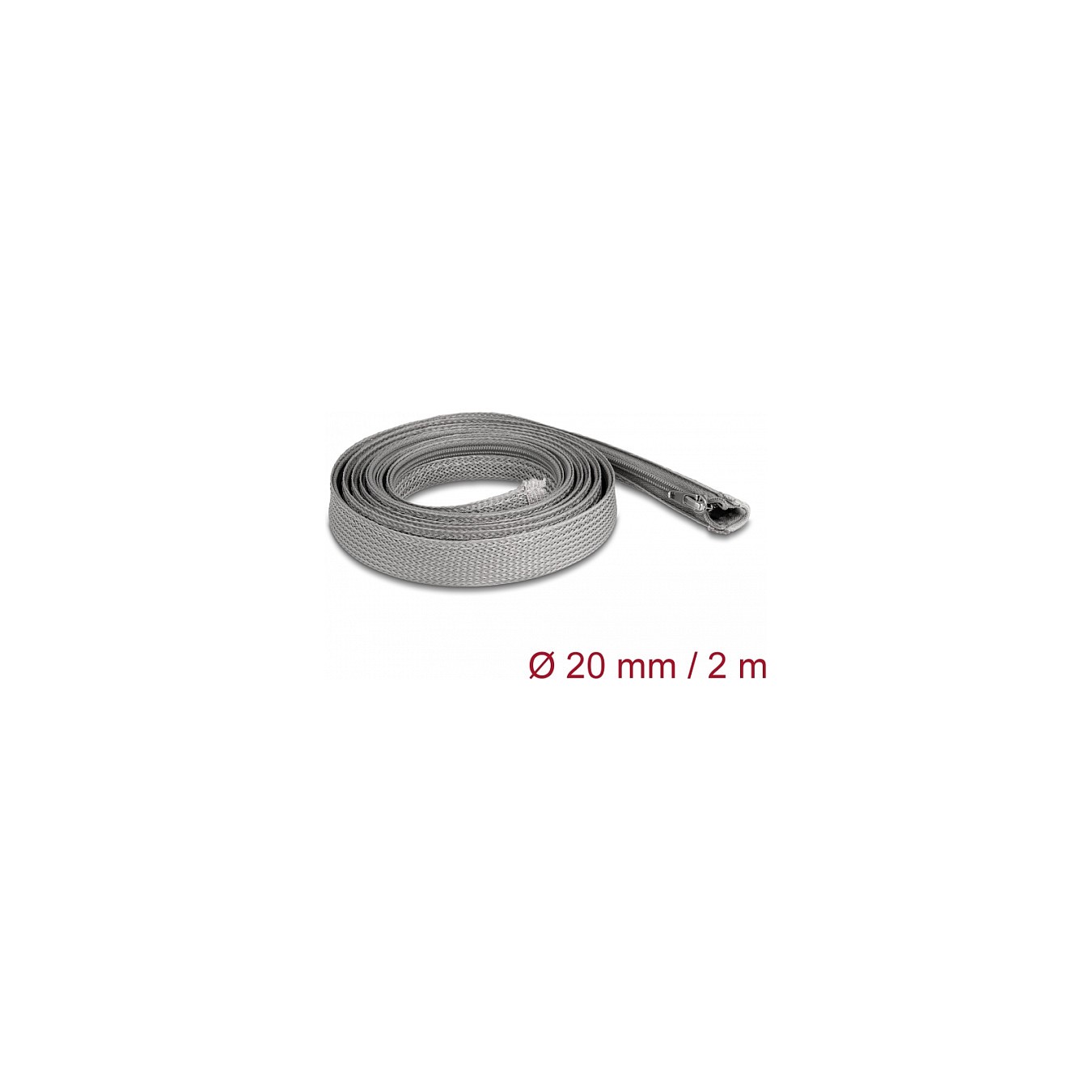 Buy Geflechtschlauch mit Reißverschluss hitzebeständig 2 m x 20 mm grau in Cyprus, Nicosia, Limassol, Larnaka, Pafos