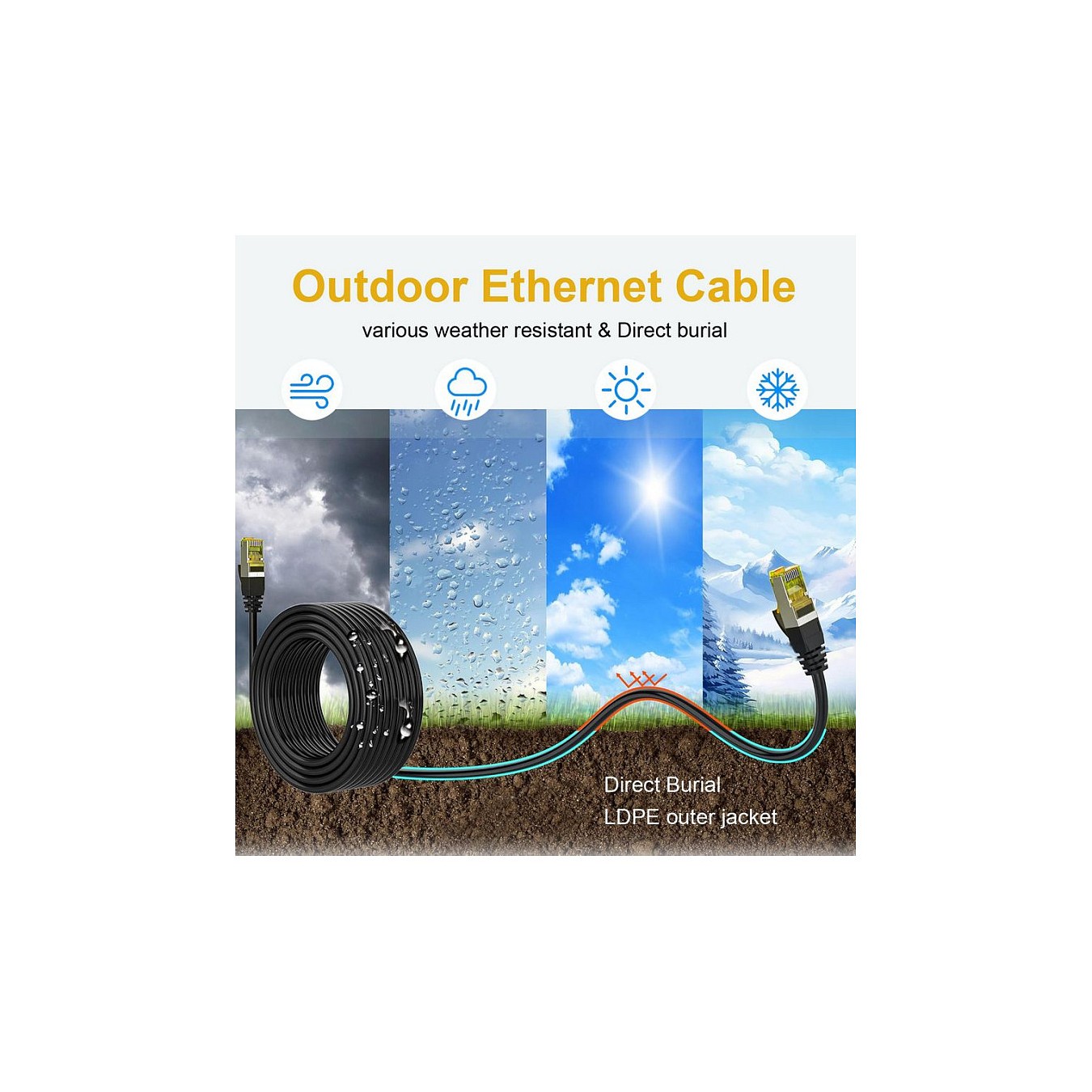Buy Equip Patchkabel Cat6A S FTP 2xRJ45 0.25m Outdoor schwarz in Cyprus, Nicosia, Limassol, Larnaka, Pafos