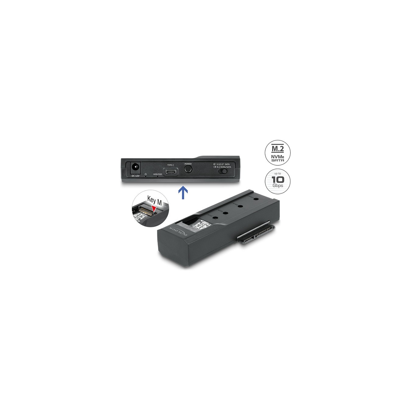 Buy DELOCK USB Type-C Konverter fur 1 x M.2 SSD oder 1 x SATA SSD HDD in Cyprus, Nicosia, Limassol, Larnaka, Pafos