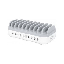 Buy MANHATTAN 10-Port USB-Ladestation 120W weiß grau in Cyprus, Nicosia, Limassol, Larnaka, Pafos