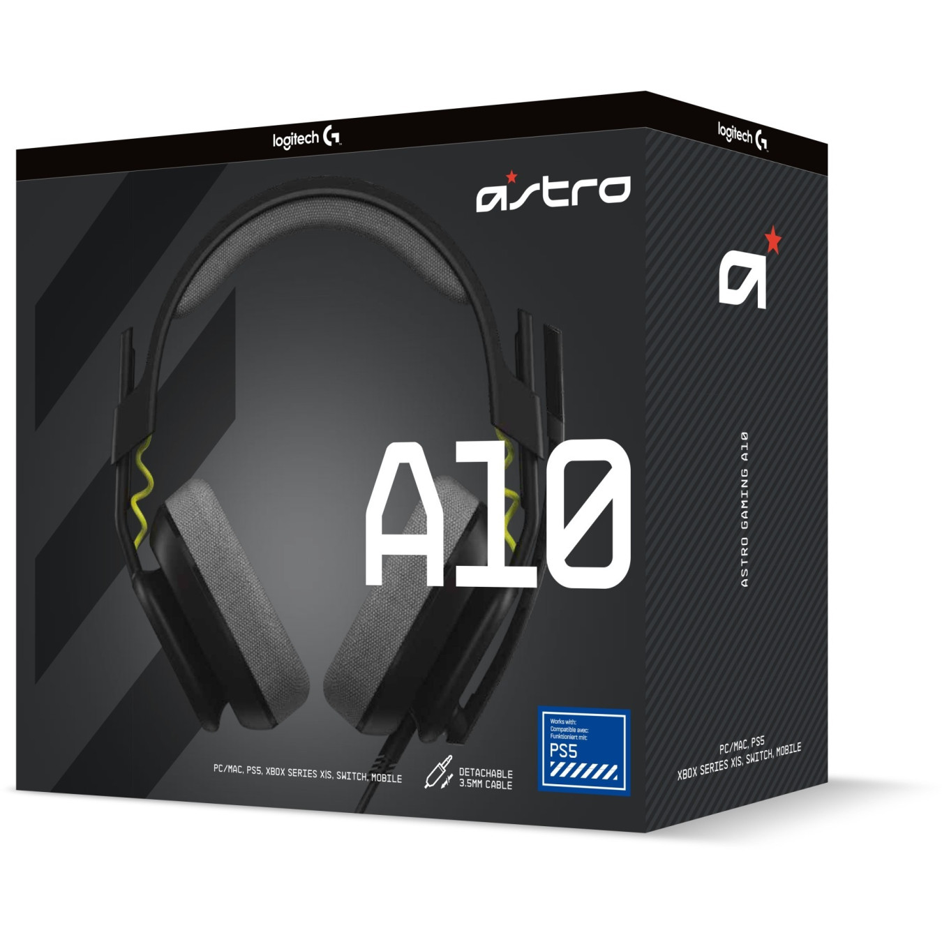 Logitech ASTRO A10 Gen 2 Gaming Headset - Wired 3.5mm - Over-Ear, Foldable Boom Mic, Black — Buy in Cyprus with Fast Delivery