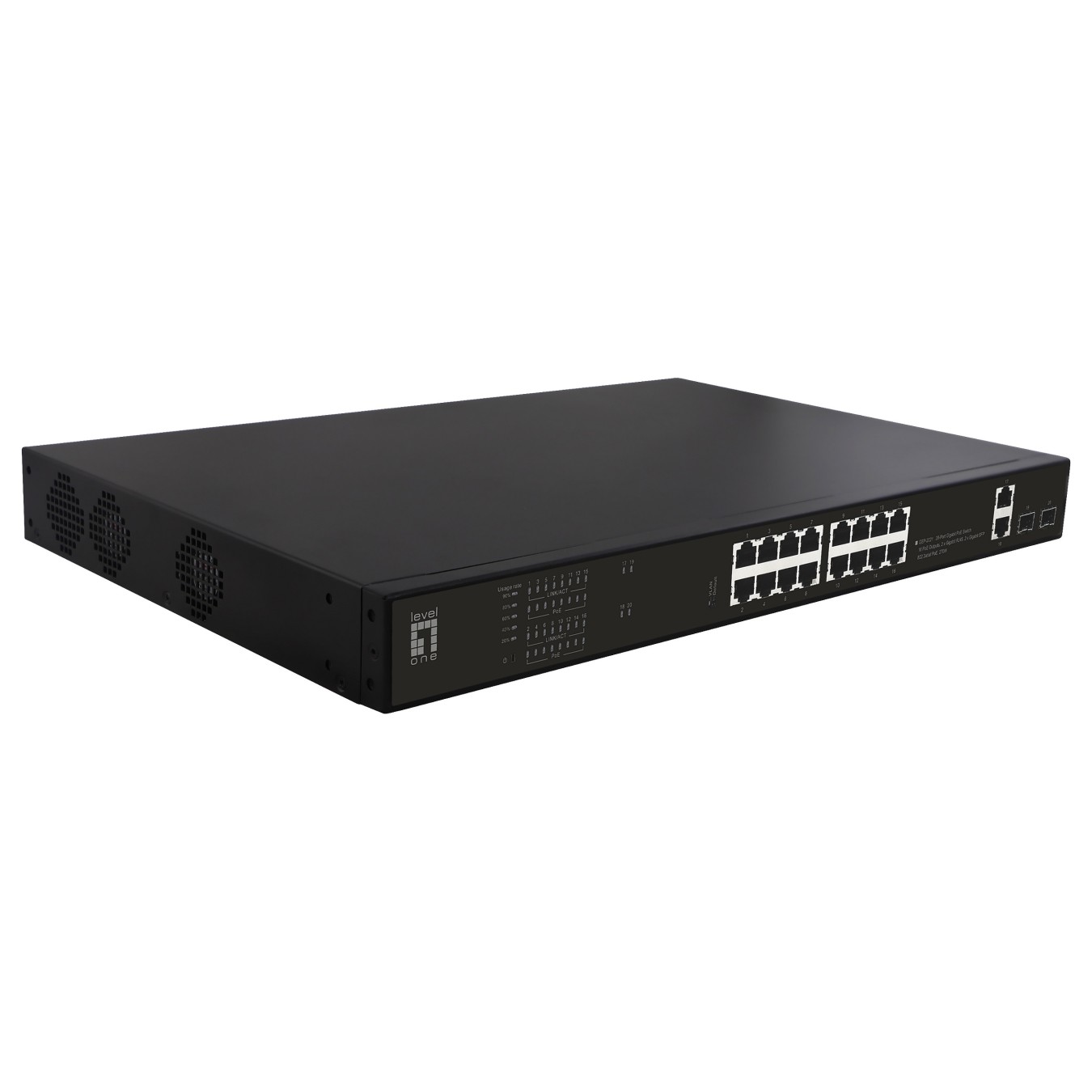 Buy Switch 16x GE GEP-2021 2xGE 2xGSFP 19' 270W 16xPoE+ in Cyprus, Nicosia, Limassol, Larnaka, Pafos