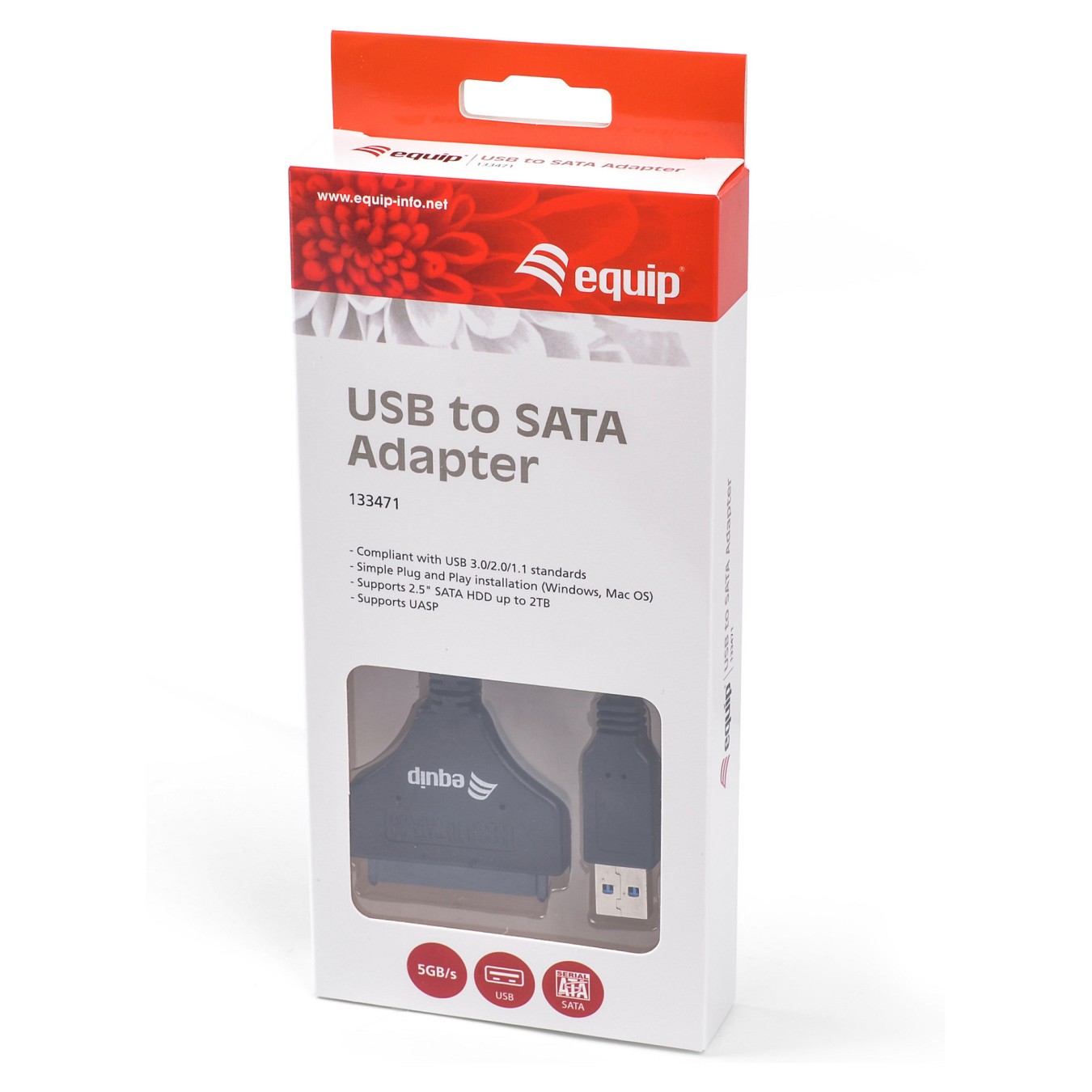 Buy Equip Adapter USB3.0- to SATA Kabel -5Gbs 0.50m sw in Cyprus, Nicosia, Limassol, Larnaka, Pafos