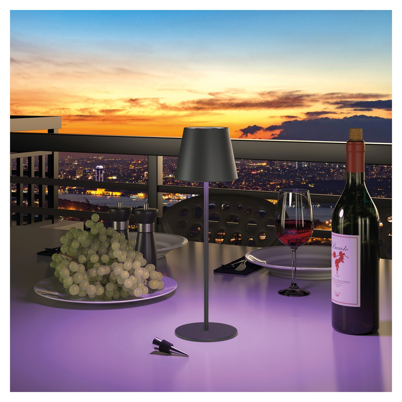 Buy RealPower LED-RGB Tischlampe dimmbar mit Akku.schwarz in Cyprus, Nicosia, Limassol, Larnaka, Pafos