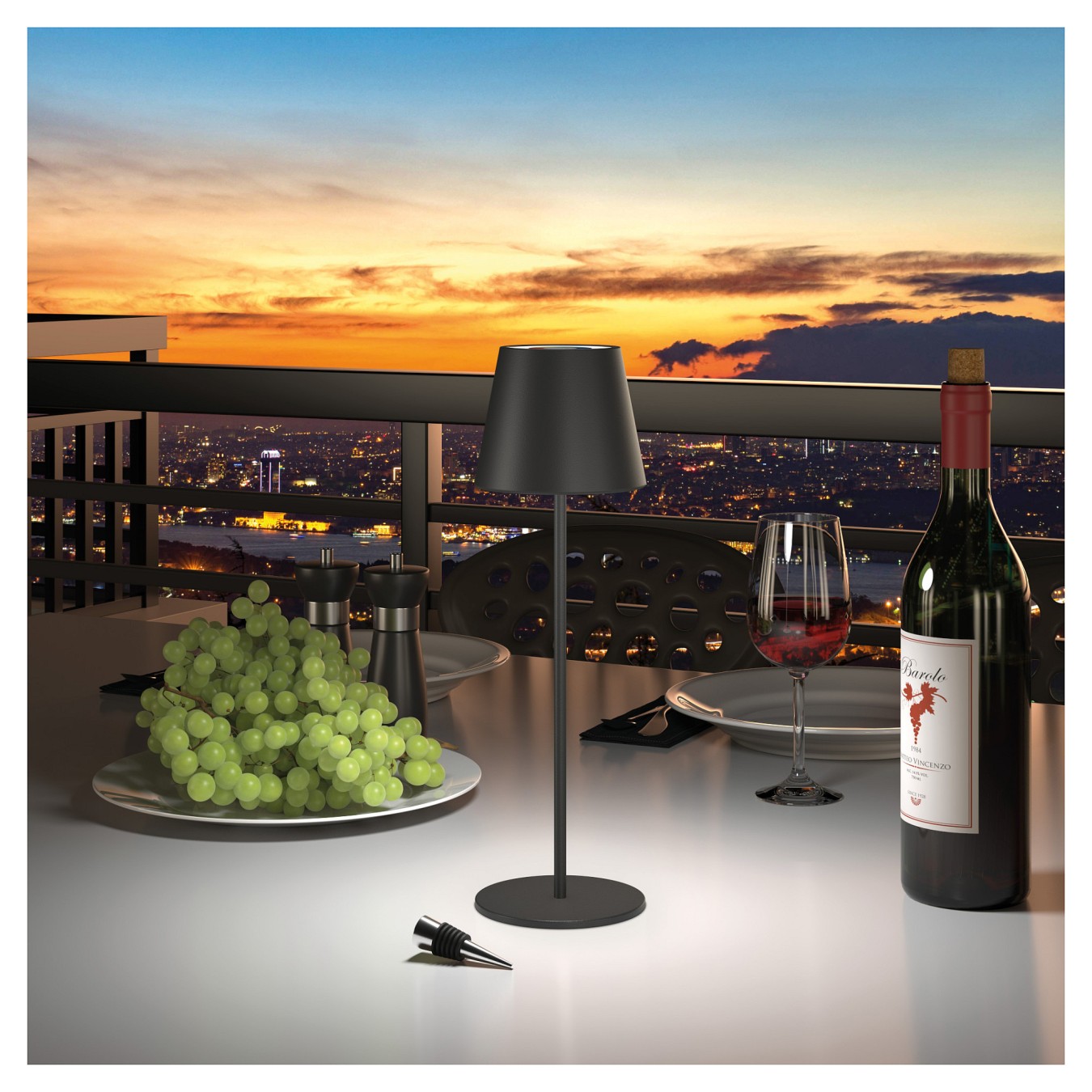 Buy RealPower LED-RGB Tischlampe dimmbar mit Akku.schwarz in Cyprus, Nicosia, Limassol, Larnaka, Pafos