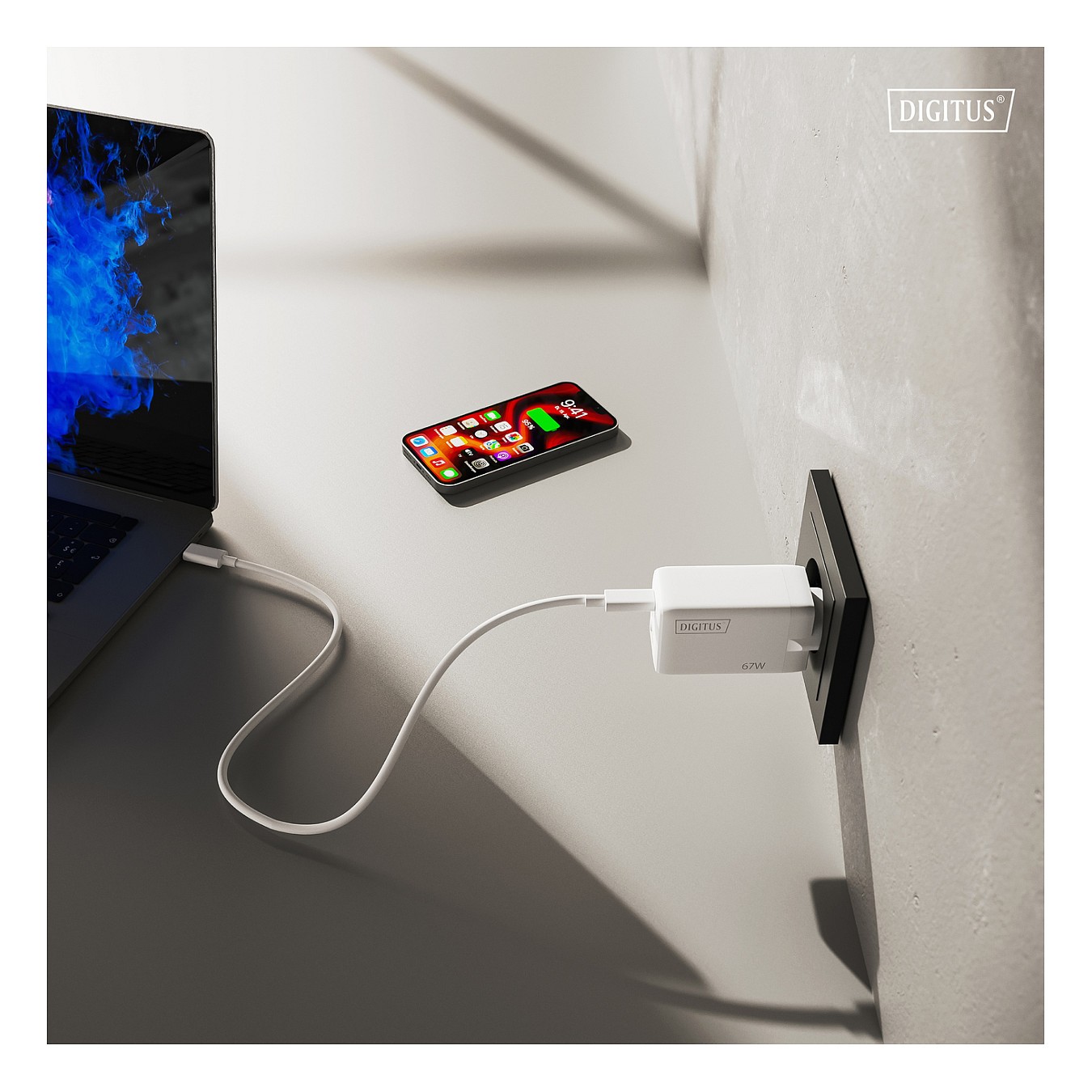 Buy DIGITUS USB GaN Charger 67W. 2x USB-C. 1x USB-A in Cyprus, Nicosia, Limassol, Larnaka, Pafos