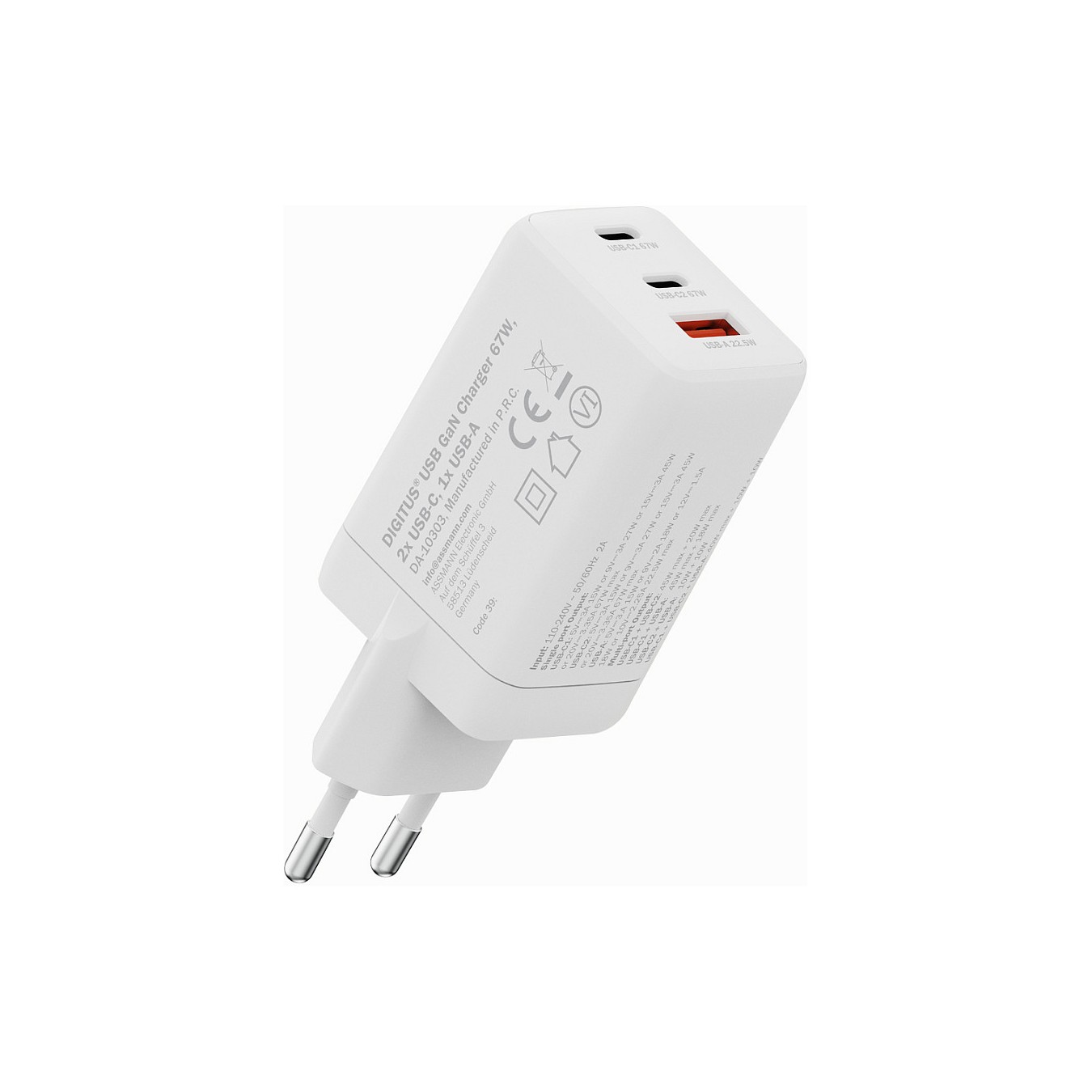 Buy DIGITUS USB GaN Charger 67W. 2x USB-C. 1x USB-A in Cyprus, Nicosia, Limassol, Larnaka, Pafos