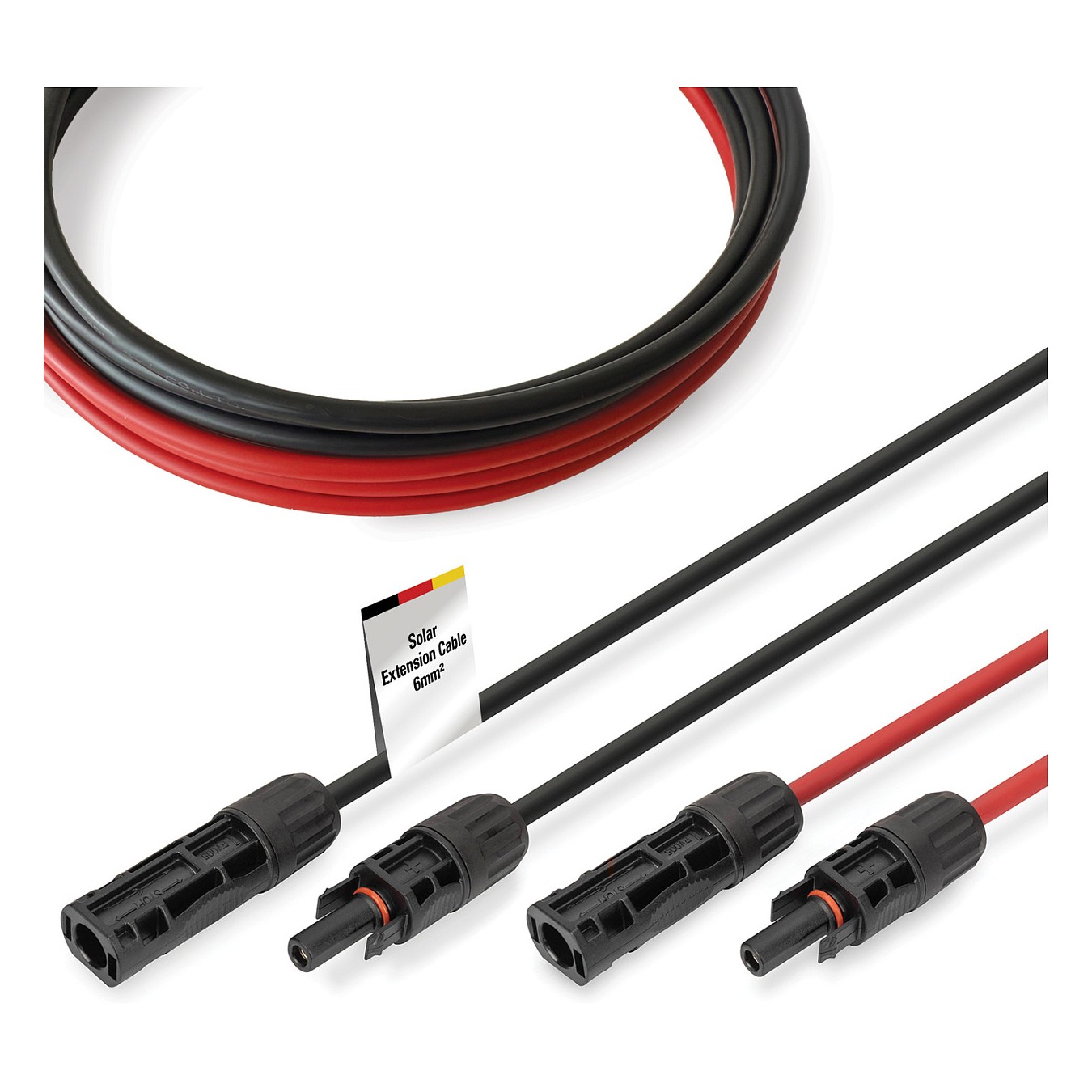 Buy Solarkabel Verlängerung 10 m. 6 mm2. MC4-Anschluss. PV-Kabel 1500 V DC. UV-beständig & wetterfest. 2 Kabel. 1x Schwar... in 
