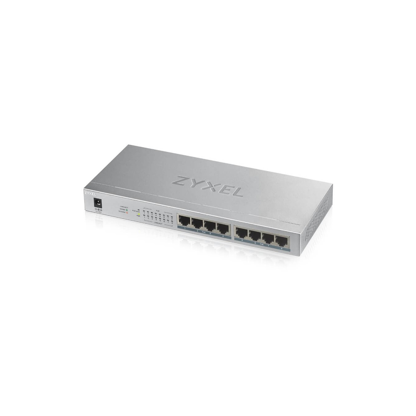 Zyxel GS-1008HP - 8‑Port Gigabit Unmanaged PoE Switch - Grey — Buy in Cyprus with Fast Delivery