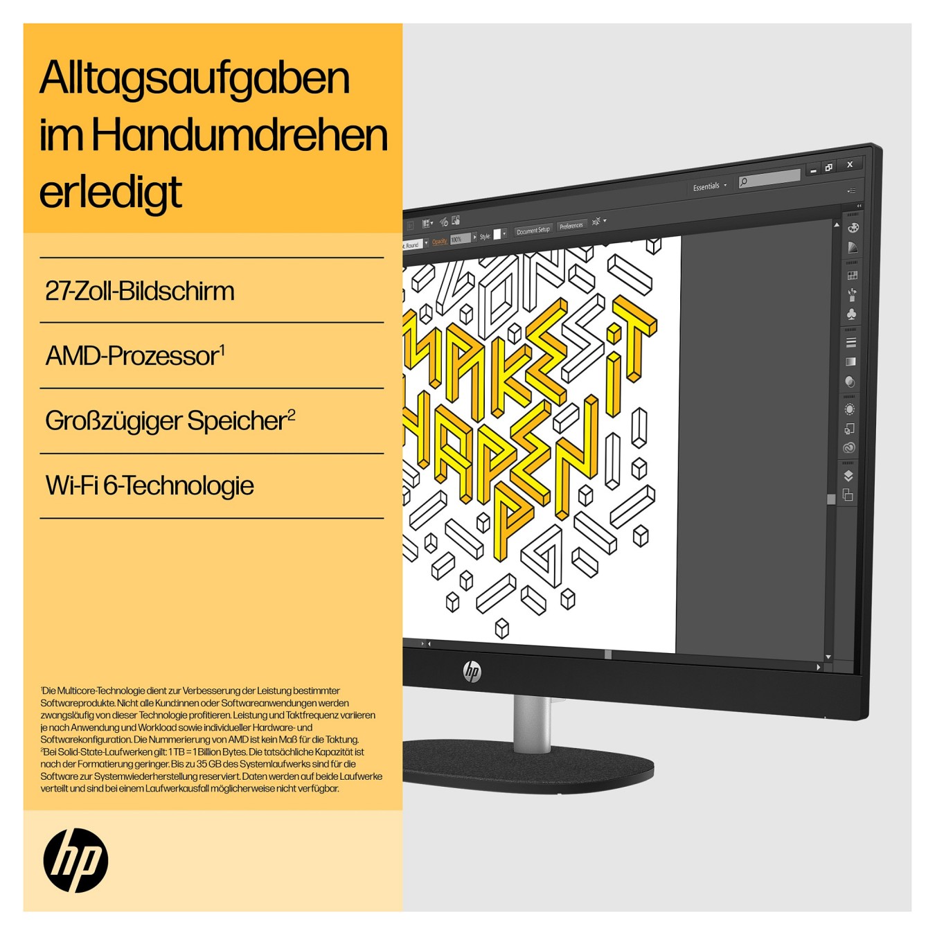 Buy AIO HP 27-cr0006ng RYZ7 7730U 16GB 1TBSSD W11 Home in Cyprus, Nicosia, Limassol, Larnaka, Pafos