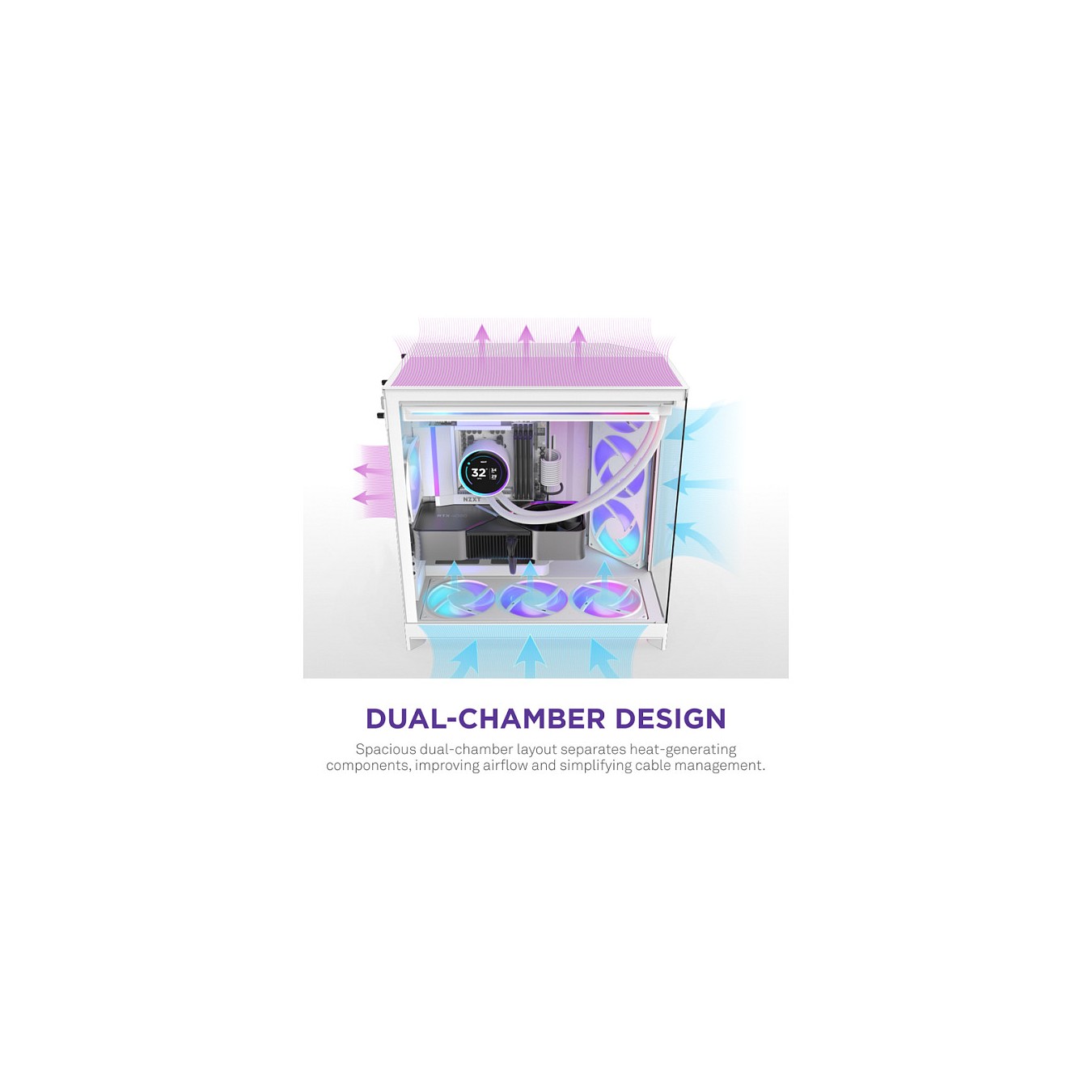 Buy NZXT H9 FLOW RGB All White MidiTower CM-H92FW-R1 in Cyprus, Nicosia, Limassol, Larnaka, Pafos