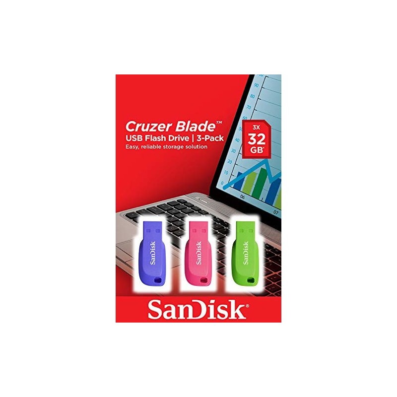 Buy SanDisk Cruzer Blade USB Flash Drive - 32GB - USB-A 2.0 - Capless Keyring - ... in Cyprus, Nicosia, Limassol, Larnaka, Pafos