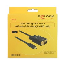 Buy USB C to VGA Stecker DP-Alt Mode Full HD 1080p 2 m schwarz Delock in Cyprus, Nicosia, Limassol, Larnaka, Pafos