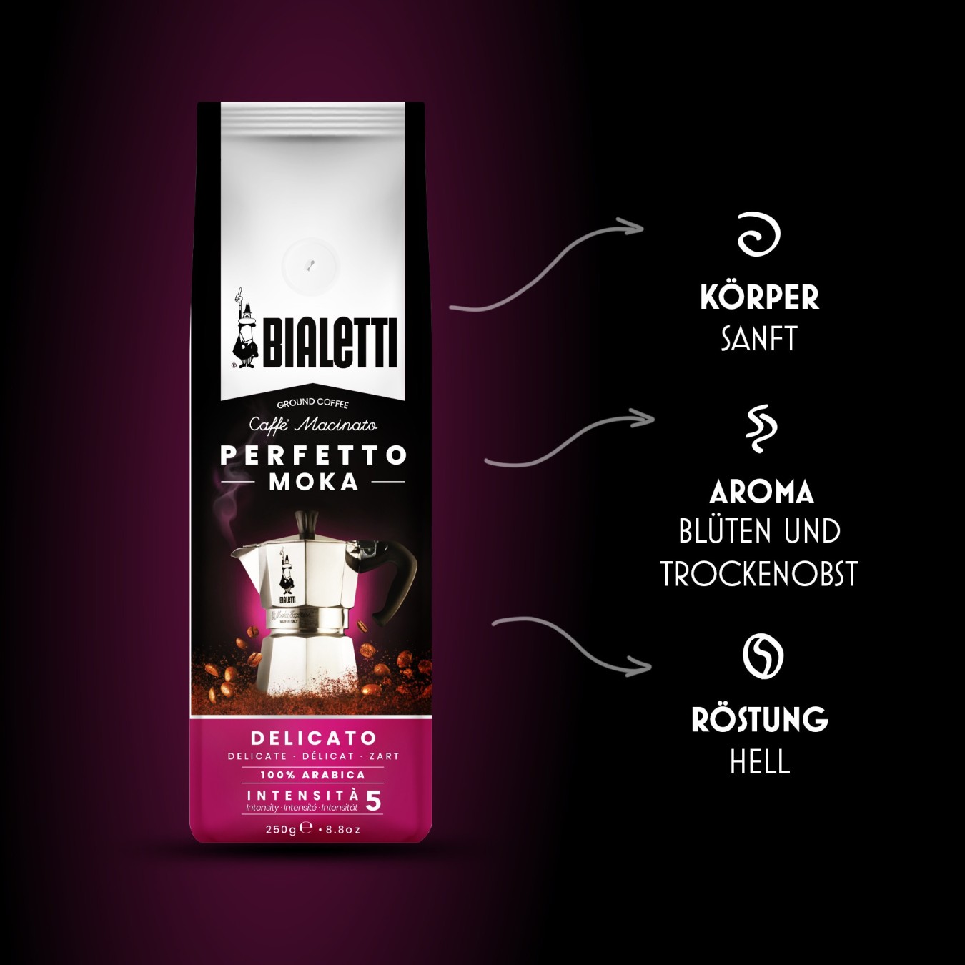 Buy Bialetti Perfetto Moka Delicato gemahlen 250 g in Cyprus, Nicosia, Limassol, Larnaka, Pafos