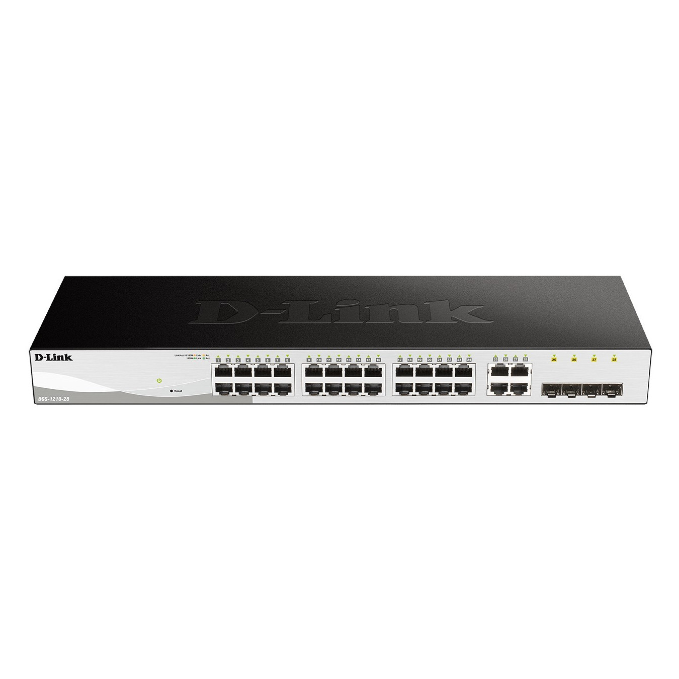 D-Link DGS-1210-28 - 28-Port L2/L2+ Smart Managed Gigabit Switch, Black, 1U Rackmount, 56Gbps
