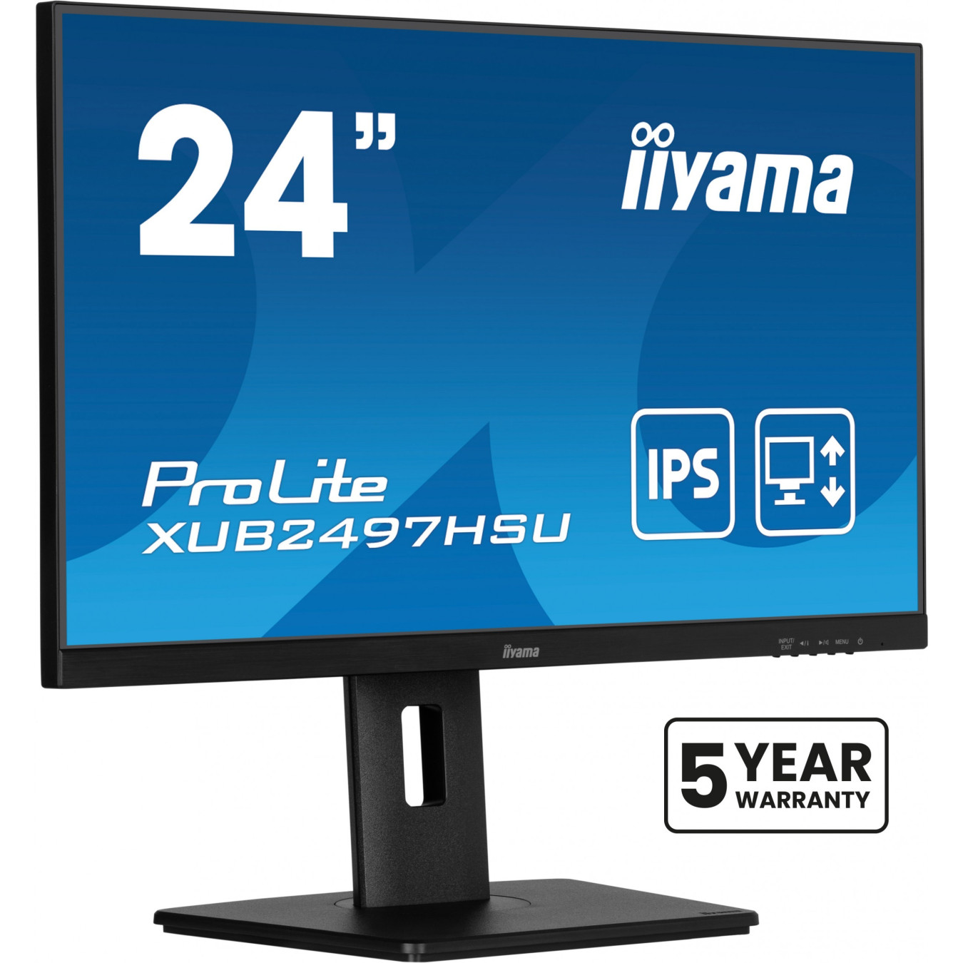 iiyama ProLite XUB2497HSU-B2 - 24-inch FHD IPS 100Hz 1ms USB-Hub HDMI & DP Speakers Height-Adjustable Pivot - Black