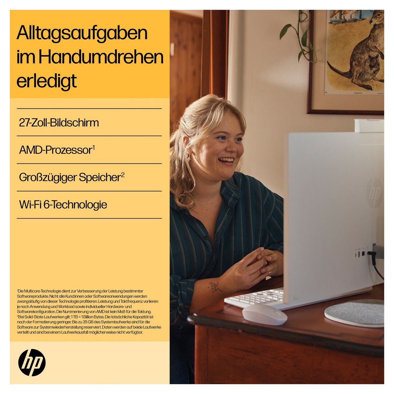 Buy AIO HP 27-cr0110ng RYZ3 7320U 8GB 512SSD W11 Home in Cyprus, Nicosia, Limassol, Larnaka, Pafos