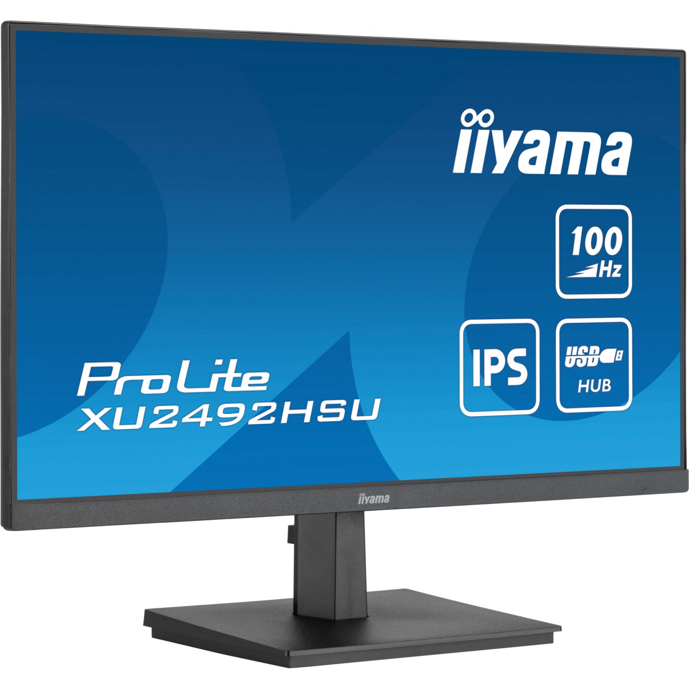 iiyama ProLite XU2492HSU-B6 - 23.8-inch IPS Full HD Monitor, 100Hz, HDMI+DP, 4x USB-A Hub, 2x2W Speakers, Black