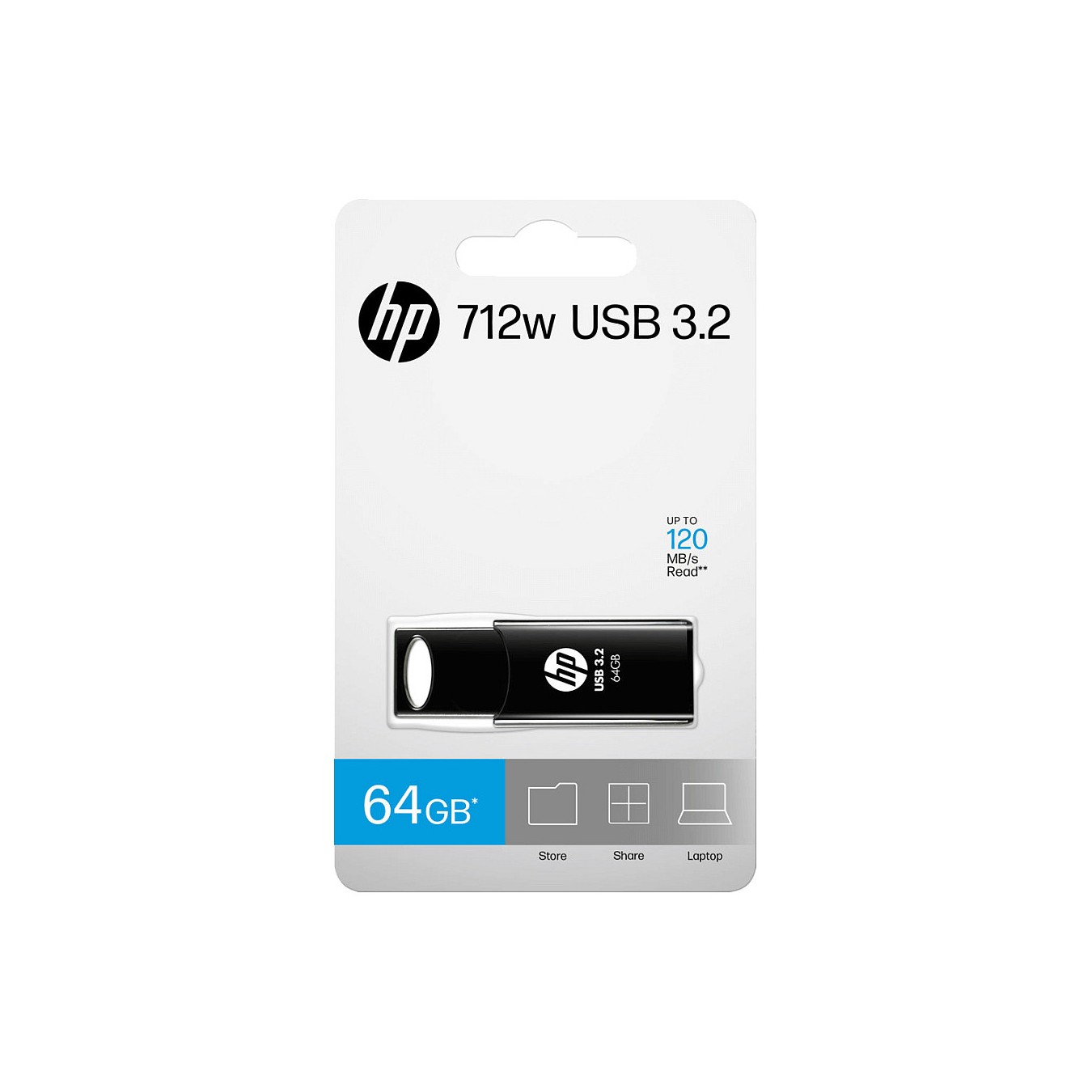 Buy STICK HP 64GB 712w Black USB 3.2 Flash Drive in Cyprus, Nicosia, Limassol, Larnaka, Pafos