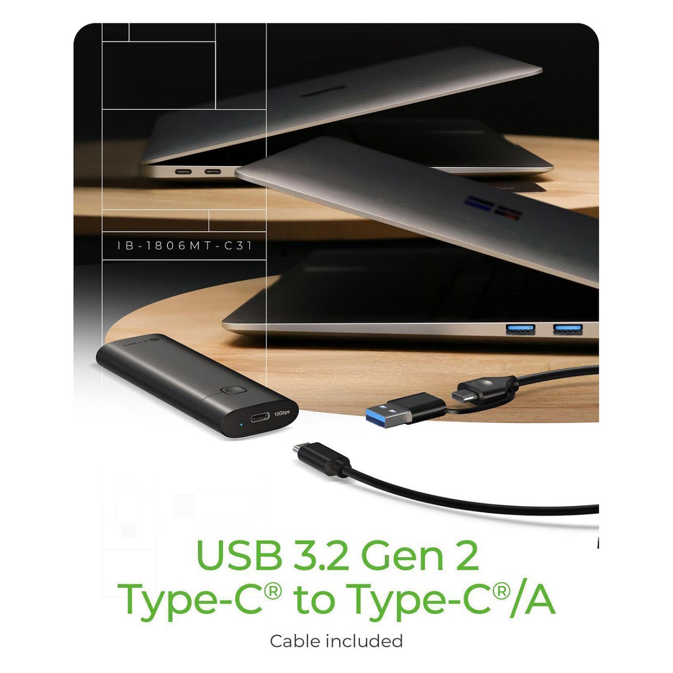 Buy IcyBox Spade Case 1806 NVMe M.2 USB 3.2 Gen 2 Type-C in Cyprus, Nicosia, Limassol, Larnaka, Pafos