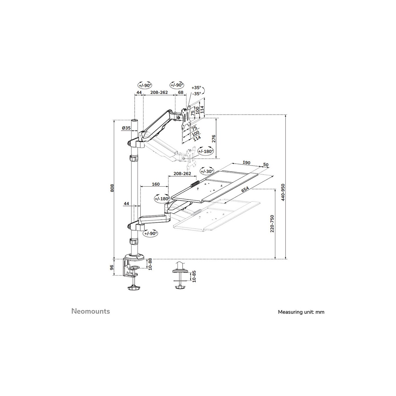 Buy Neomounts DS90-325BL1 höhenverstellbarer, tischmontierter Arbeitsplatz für 17-32' Bildschirme - Schwarz in Cyprus, Nicosia, 