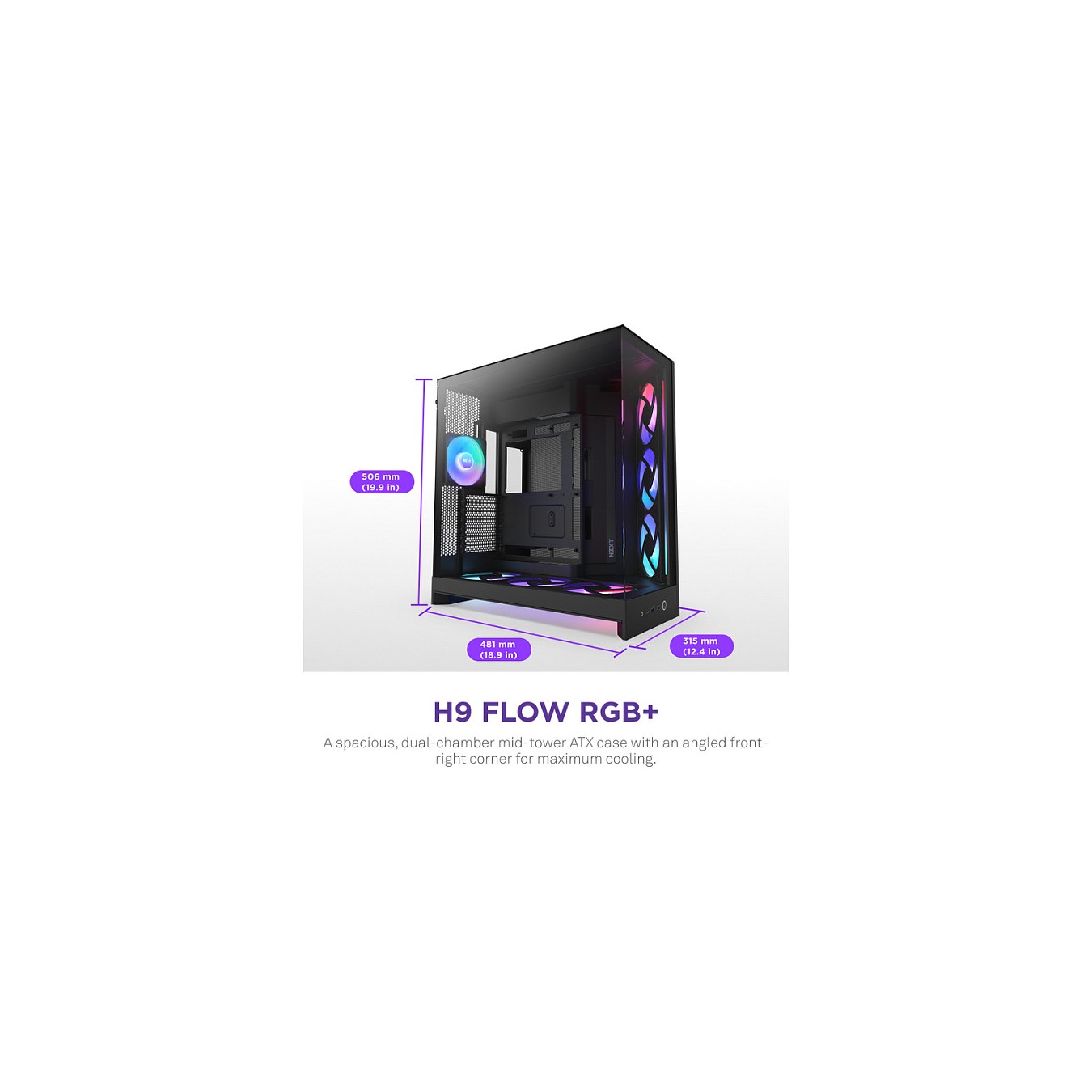 Buy NZXT H9 FLOW RGB+ (2025) All Black MidiTower CM-H92FB-P1 in Cyprus, Nicosia, Limassol, Larnaka, Pafos