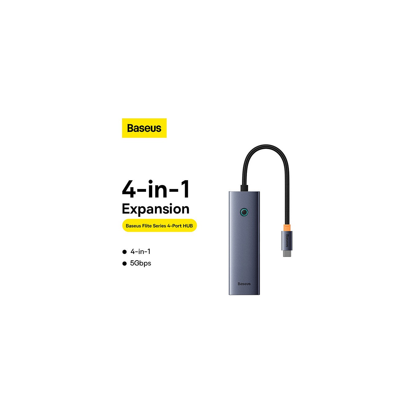 Buy Baseus UltraJoy Series 4-Port HUB Type-C in Cyprus, Nicosia, Limassol, Larnaka, Pafos