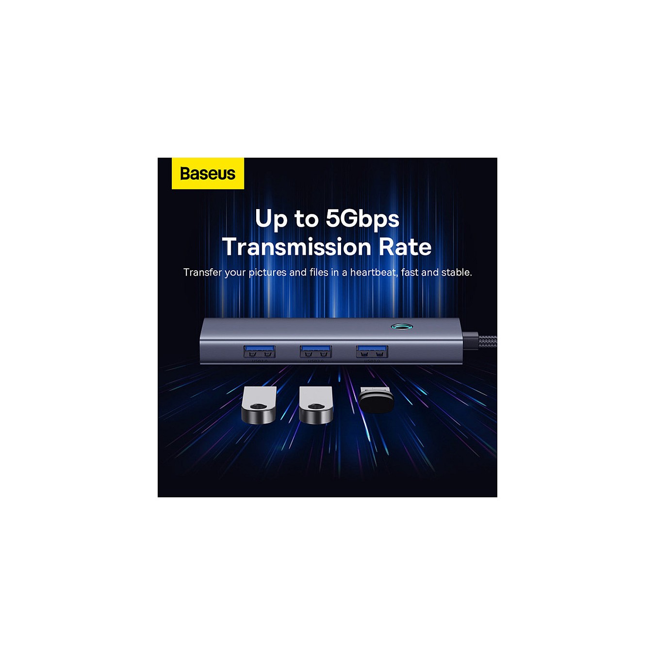 Buy Baseus UltraJoy Series 4-Port HUB Type-C in Cyprus, Nicosia, Limassol, Larnaka, Pafos