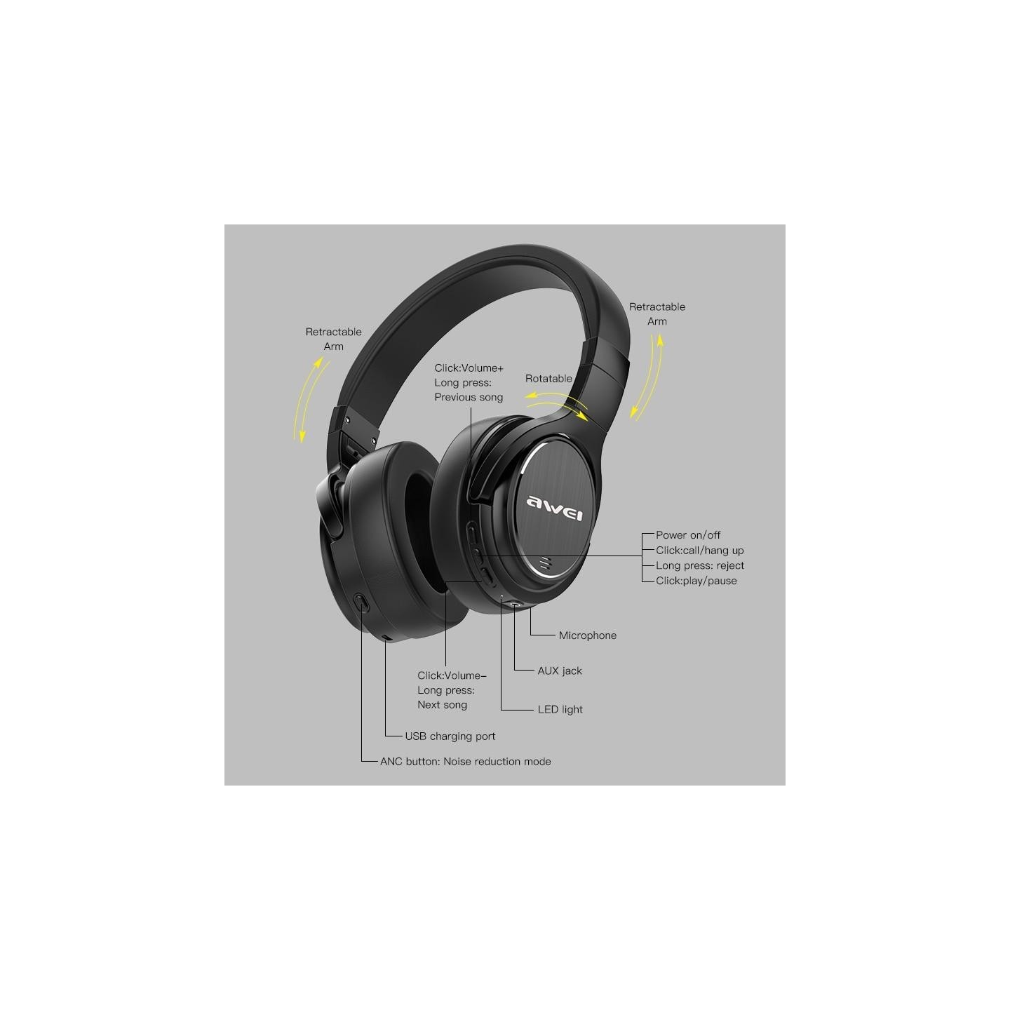 Bluetooth Headphone Awei A950BL -  Official distributor b2b Armenius Store