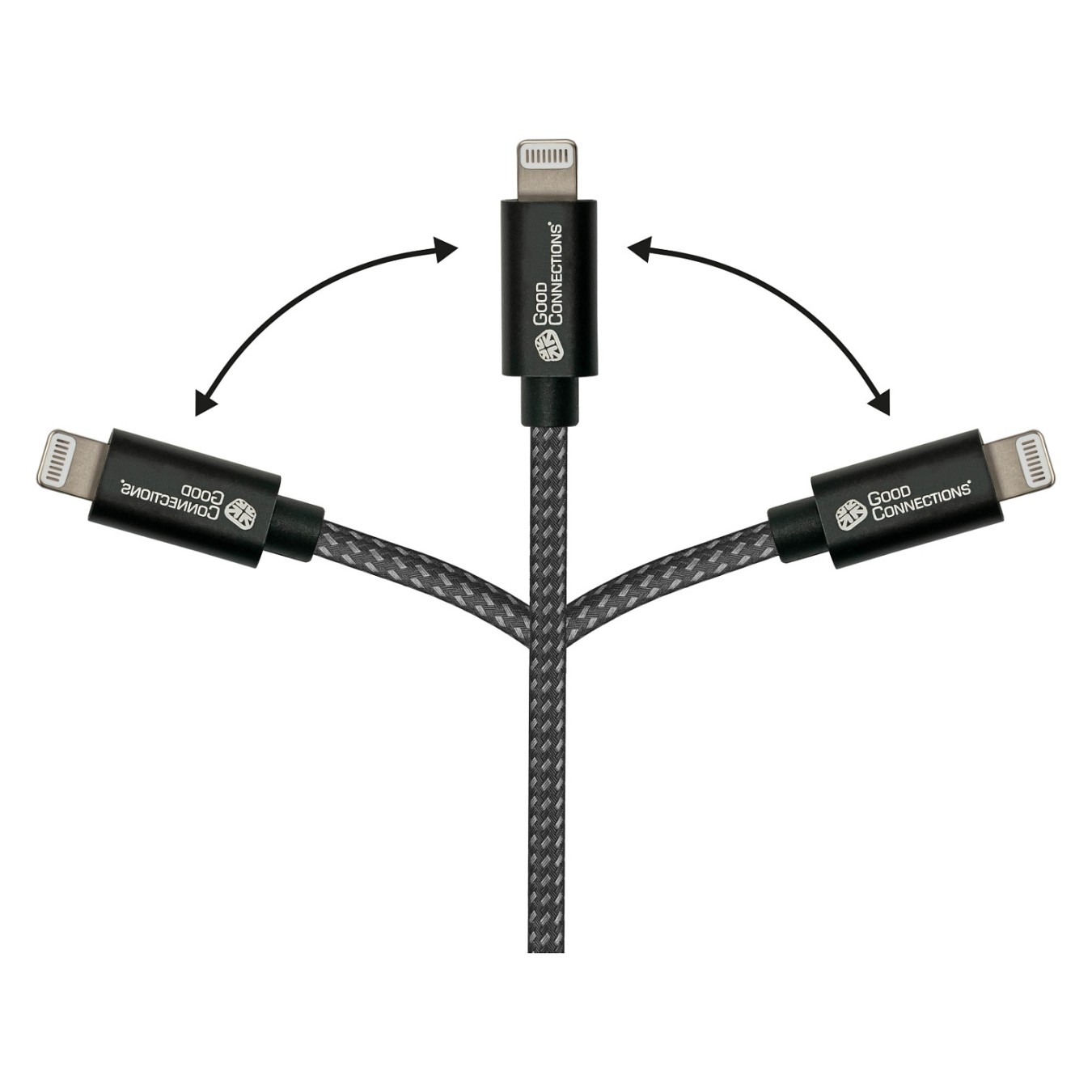 Buy GoodConnections USB-C 2.0 to Lightning (ST-ST) 0,5m Ladekabel Textilmantel 18W Schwarz in Cyprus, Nicosia, Limassol, Larnaka