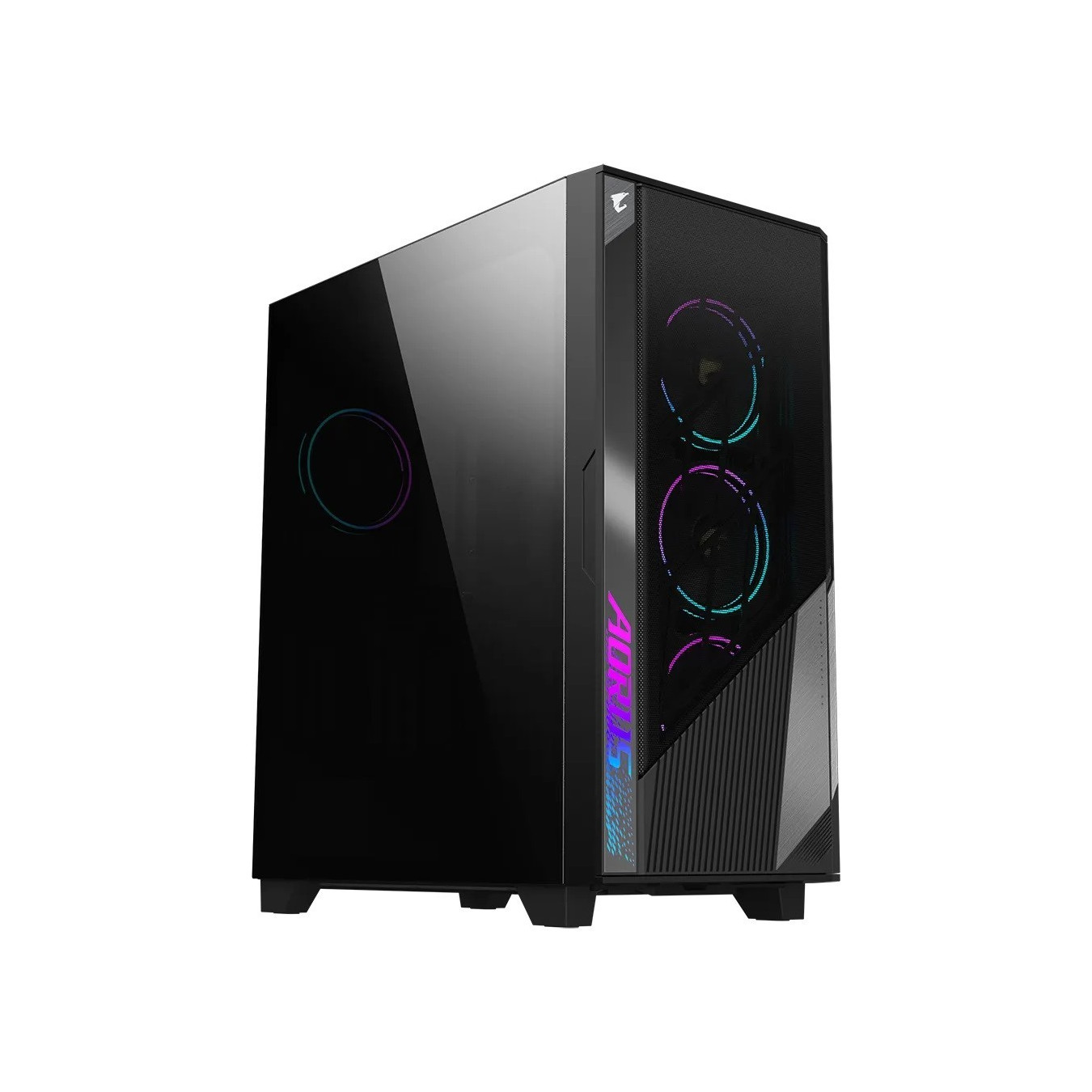 GIGABYTE GB-AC500G - Mid Tower PC Case, Black, Tempered Glass, 4x Fans, E-ATX/ATX/mATX/ITX, USB-C