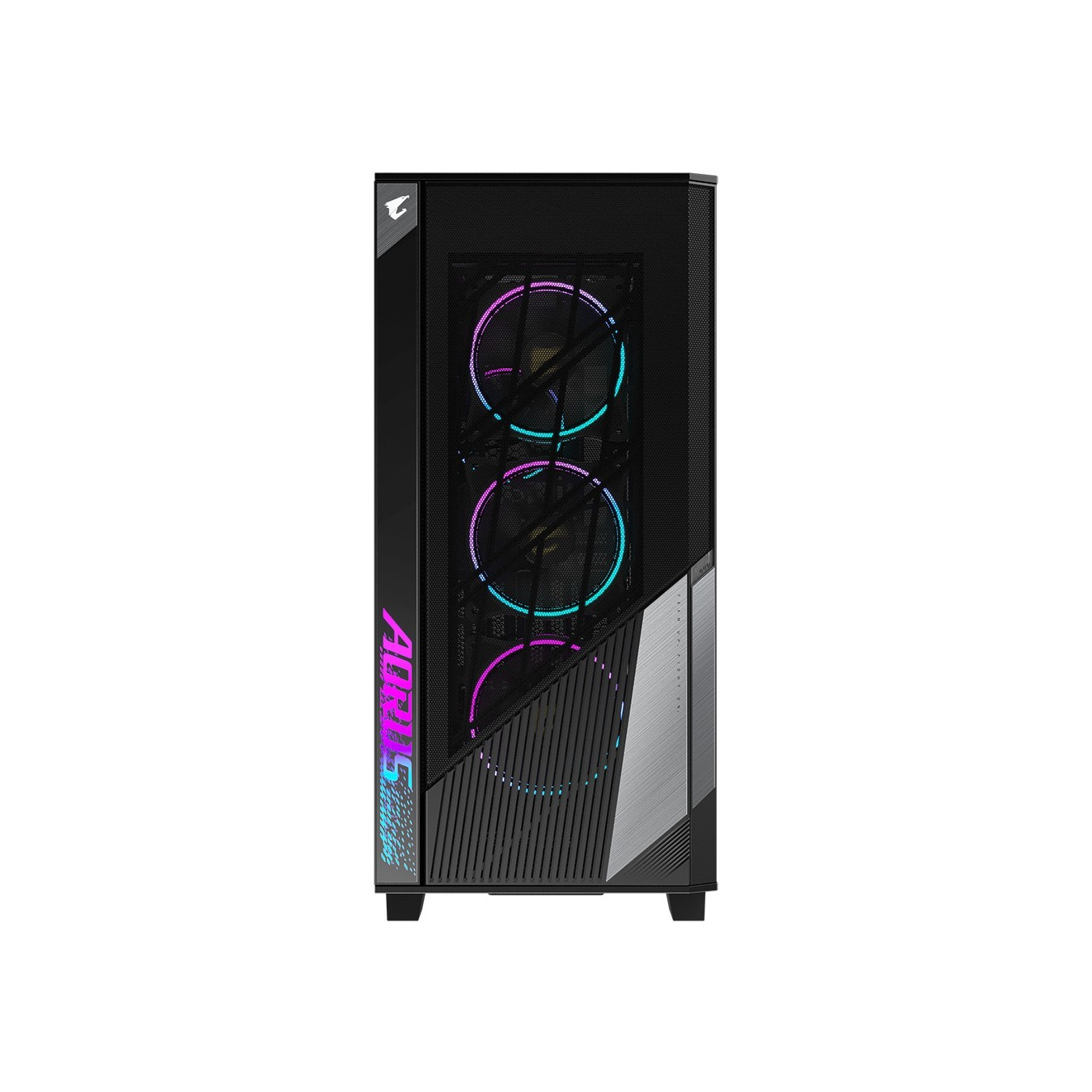 GIGABYTE GB-AC500G - Mid Tower PC Case, Black, Tempered Glass, 4x Fans, E-ATX/ATX/mATX/ITX, USB-C